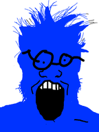 blue blue_eyes blue_hair blue_skin glasses open_mouth variant:markiplier_soyjak // 600x800 // 32.5KB