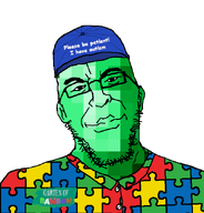 autism autistic cap closed_mouth clothes ear emerald emerald_(namefag) emerald_skin eyebrows garten_of_banban green_skin hat lips looking_at_you meta:namefags nose puzzle puzzle_piece stubble text transparent_background variant:epsteinjak // 616x642 // 42.3KB