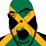 angry country flag get glasses jamaica open_mouth soyjak stubble tripes variant:cobson // 721x720 // 18.3KB
