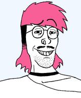 enbie mustache pink_hair pooner smirk teeth tranny variant:mulletjak // 1059x1282 // 31.8KB