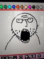 beard glasses mario mario_paint meta:not_oc open_mouth soyjak variant:unknown // 3072x4080 // 1.4MB