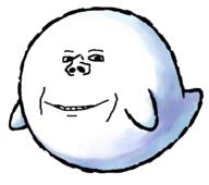 boo ghost mario nintendo smile soyjak variant:impish_soyak_ears video_game // 770x680 // 267.1KB