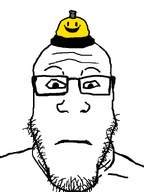 bell closed_mouth ding_ding front_facing glasses neutral object object_on_head soyjak stubble subvariant:neutralplier variant:markiplier_soyjak // 600x800 // 14.9KB