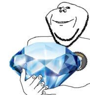 2soyjaks arm badge gem hand holding_gem holding_object sharty_seal smile soot_colors soyjak stubble variant:a24_slowburn_soyjak variant:impish_soyak_ears // 902x946 // 303.7KB