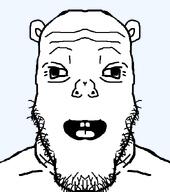 ear no_glasses poopson stubble subvariant:fazjak transparent_background variant:markiplier_soyjak // 600x679 // 13.4KB