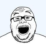 bald balding fat glasses open_mouth soyjak stubble template transparent_background variant:alicia // 592x720 // 27.2KB