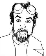 beard clothes ear goggles hair iamjoman open_mouth soyjak stubble variant:unknown // 589x715 // 175.4KB