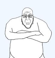 closed_mouth crossed_arms glasses neutral soyjak stubble template variant:blartjak white_skin // 876x921 // 13.7KB
