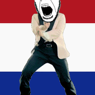 animated country dance flag full_body gangnam_style glasses irl netherlands open_mouth push_pin soyjak sticky stubble variant:cobson // 300x460 // 322.6KB