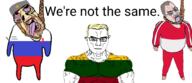 communism flag flag:lithuania flag:poland flag:russia glasses hanging lithuania open_mouth poland rope russia smile stibble subvariant:brunetto subvariant:chudjak_front subvariant:muscular_chud variant:chudjak we're_not_the_same yellow_teeth you're_the_same // 1850x804 // 660.4KB