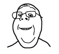 closed_mouth glasses redraw smile soyjak subvariant:wholesome_soyjak variant:gapejak // 619x567 // 8.1KB