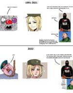 anime blood bloodshot_eyes clothes communism crying glasses hammer_and_sickle hanging hungary irl lipstick marichka military_cap nazism open_mouth poland rope russia russo_ukrainian_war soyjak stubble suicide text tongue ukraine variant:bernd vatnik yellow_teeth // 1254x1608 // 808.5KB