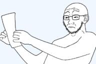 arm body concerned ear glasses hand paper soyjak stubble subvariant:soyak_read template transparent_background variant:soyak // 800x532 // 36.6KB