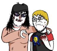 angry award beanie black_eye blood blue_eyes closed_mouth clothes drawfag drawing eyes_like_the_o-o-cean female glasses hair missing_teeth nate soyjak stubble variant:feraljak variant:soytan yellow_hair // 628x557 // 195.9KB