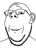 ear glasses looking_at_you monochrome nose smile soyjak stubble subvariant:wholesome_soyjak template transparent_background variant:gapejak // 600x800 // 30.2KB