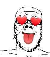 glasses heart heart_eyes smile soyjak stubble tongue variant:a24_slowburn_soyjak // 452x518 // 39.7KB