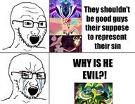 2soyjaks bloodshot_eyes crying glasses helluva_boss open_mouth stubble text variant:cryboy_soyjak variant:soyak // 631x486 // 62.5KB