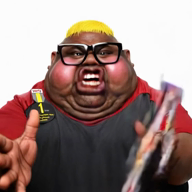 ai_but_not_completely_ai_doe award big_lips big_nose black_skin blond blush character:hunky clothes epi ext=mp4 eyebrows fat glasses hair open_eyes realistic series:fusionjaks subvariant:branigger subvariant:fat_alicia subvariant:hunky_twink_sex_machine variant:alicia variant:brandon video white_background