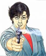 city_hunter gun manga revolver ryo_saeba shot smug subvariant:chuddy variant:chudjak // 640x774 // 676.9KB
