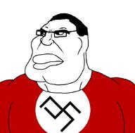 angry chud glasses hair meximutt nazism series:chuddified_soyjaks subvariant:mexiaryan swastika variant:chudjak variant:meximutt // 886x872 // 138.8KB