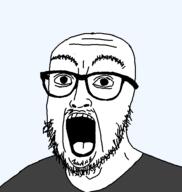 clothes glasses open_mouth scientoloju scientoloju_(user) soyjak stubble tshirt variant:scientolojak // 560x592 // 27.5KB