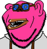 amerimutt clothes doll_(user) ear glasses janny open_mouth pink_skin soyjak stubble subvariant:impish_amerimutt variant:impish_soyak_ears // 598x628 // 30.9KB