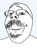 bald beard closed_mouth glasses goatee moustache smile subvariant:wholesome_soyjak variant:gapejak // 600x800 // 16.1KB