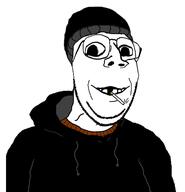 arm beanie cigarette clothes deformed doomer glasses hoodie jacket smile soyjak subvariant:emmanuel // 496x515 // 59.2KB