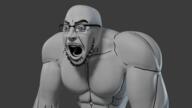 3d 3d_model blender blender_(software) buff glasses l4d2 left_4_dead_(series) mouth_open muscles muscular_male open_mouth render sculpture shading shirtless stubble teeth teeth_showing variant:cobson void // 1920x1080 // 1.7MB