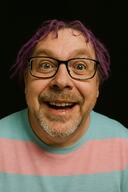 ai_generated glasses irl pink_hair realistic smile stubble tranny transgender_flag variant:bernd // 1024x1536 // 2.1MB