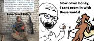 amputee arm asian bbc bed black_skin bloodshot_eyes brick camouflage crying cuck cuckoldry female firearm glasses gun hook irl military multicam nsfw open_mouth phone porn recording rifle russo_ukrainian_war sex soyjak stubble subvariant:wewjak telegram text ukraine variant:soyak weapon yellow_skin // 1713x751 // 326.8KB