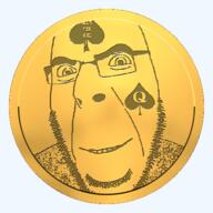 animated bbc coin glasses gold queen_of_spades smile soyjak spinning stubble tattoo variant:cobson // 500x500 // 808.6KB