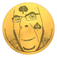 animated bbc coin glasses gold queen_of_spades smile soyjak spinning stubble tattoo variant:cobson // 500x500 // 808.6KB