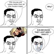 bloodshot_eyes closed_mouth comic crying glasses gone_with_the_wind movie smug speech_bubble thought_bubble variant:chudjak // 950x950 // 314.4KB
