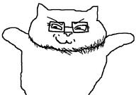 animal beard cat catjak gaping_mouth glasses ias jak smug stubble subvariant:soyak_(smug) variant:catjak // 701x492 // 6.7KB