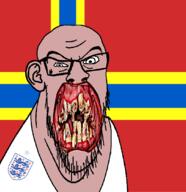 angry animal british distorted ear flag flag:orkney flower glasses hair irl lion open_mouth orkney plant rotten_teeth scotland soyjak stubble teeth united_kingdom variant:feraljak white_skin yellow_teeth you_were_one_i_ker // 1048x1081 // 268.4KB