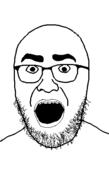 beard glasses open_mouth soyjak teeth variant:unknown // 300x528 // 9.9KB