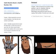 4soyjaks 5soyjaks arab brown_skin clothes comic concerned glasses hadith hand islam keffiyeh muhammad muslims neutral open_mouth pebble pebbles rock shitskin smile smirk soyjak stone stubble sunnah text variant:cobson variant:gapejak variant:markiplier_soyjak variant:soyak variant:tony_soprano_soyjak // 2840x2740 // 264.4KB