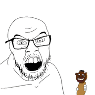 angry animated cheese cheese_niggers glasses hand holding_object negro open_mouth soyjak stubble variant:feraljak // 450x398 // 81.0KB