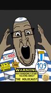 award badge brown_skin clothes flag:israel flag:minor_attracted_person flag:pedophilia_pride_flag hat holocaust jewish_nose judaism jude kike kippah nose pedophile shekel sign star_of_david tallit text variant:ppp voiceover warning_may_randomly_start_talking_about // 348x622, 304.2s // 14.9MB