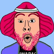 beard clothes earthbound hair hippie jacket lips music nintendo pink_eyebrows pink_hair pink_stubble sound soyjak stubble text tshirt variant:nojak video video_game white_skin // 1080x1080, 60.5s // 32.0MB