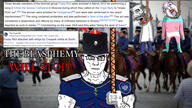 2soyjaks ack arm aryan bloodshot_eyes blue_eyes buff christian_cross christian_identity christianity closed_mouth clothes cossack cossacks cross ear eastern_orthodox full_body glasses hair hanging happy_merchant holding_object holding_rope irl_background judaism kiril necklace orthodox orthodox_christian orthodox_church orthodox_cross orthodoxy rope soyjak subvariant:chudjak_front subvariant:muscular_chud tranny tshirt tyrone variant:bernd variant:chudjak vein yellow_hair // 1920x1080 // 536.9KB