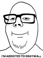 glasses looking_at_you meta:ai_generated meta:tagme monochrome smile soyjak stubble subvariant:wholesome_soyjak text variant:gapejak white_background // 761x1024 // 75.4KB