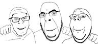 3soyjaks friendship glasses looking_at_you smile stubble variant:cobson variant:feraljak variant:gapejak // 2400x1080 // 381.9KB