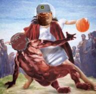 basketball black_skin closed_mouth clothes crying glasses hat jesus painting sad soldier soldier_(tf2) soyjak stone_island stubble team_fortress_2 variant:gapejak // 659x644 // 704.8KB