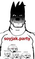 1chan bloodshot_eyes crying ear furry glasses grin kindmoe kissu mootxi multiple_soyjaks open_mouth raid soyjak soyjak_party stubble sushigirl sweating text variant:markiplier_soyjak variant:soyak // 800x1349 // 189.9KB