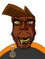 award badge brown_hair brown_skin dan drool glassess grin saliva smile soybooru stubble subvariant:chudplier variant:markiplier_soyjak yellow_sclera yellow_teeth // 1000x1300 // 329.7KB