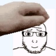 animated bald glasses hand petpet petting smile soyjak stubble subvariant:lawrence variant:markiplier_soyjak // 112x112 // 22.2KB