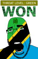 ahegao emerald featured flag:tanzania gem glasses green green_eyes hair looking_up open_mouth schlog_color_event soyjak soyjak_blog stubble tanzania teeth text threat_level_green variant:cobson won // 721x1115 // 161.6KB