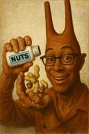 ai_generated classical_art_parody clothes glasses hand holding_object looking_at_you meds nut smile squirrel subvariant:feralsquirrel variant:feraljak // 1024x1536 // 291.8KB